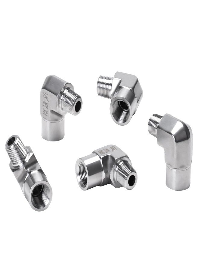 Derpipe 90 Degree Street Elbow 1 8 Npt Male To 1 8 Npt Female Stainless Steel 304 Heavy Duty Forged Barstock Street Elbow Adapter Pipe Fitting Pack Of 5